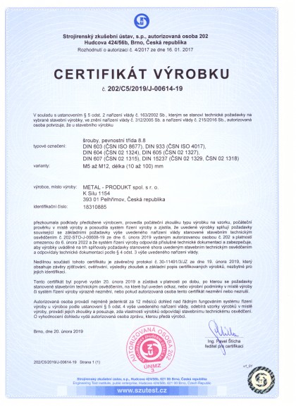Certifikáty do strojírenství a stavebnictví